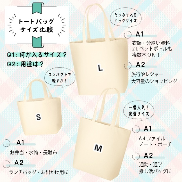 トートバッグサイズ比較