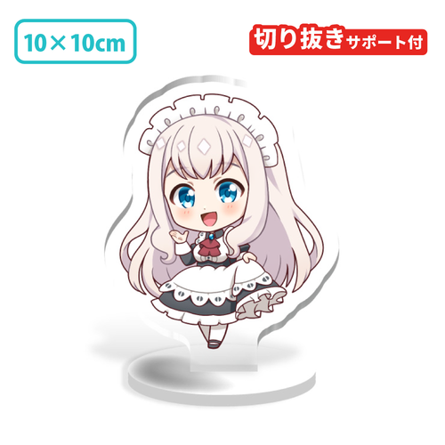 フリーカットアクリルスタンド(切り抜きサポート付) 【10×10cm】/アクスタ/UV印刷[7934]