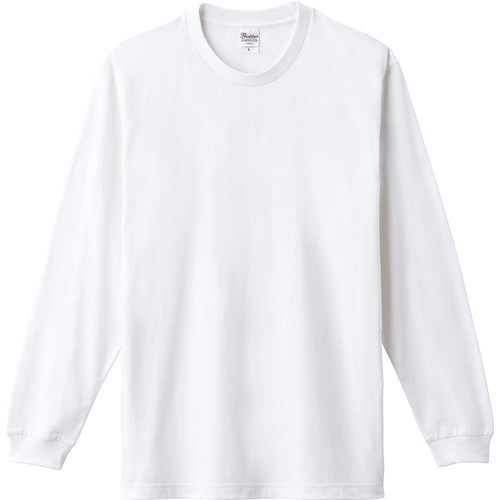 【1枚から作れる】5.6オンス ヘビーウェイト LS-Tシャツ(リブ有り) ホワイト 長袖 ロンT プリントスター /インクジェットプリント[911]