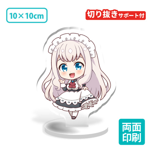 【両面印刷】フリーカットアクリルスタンド（切り抜きサポート付）【10×10cm】[13643]