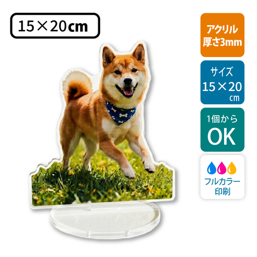 フリーカットアクリルスタンド (切り抜きサポート付)【15×20cm】 /アクスタ/UV印刷【10232】