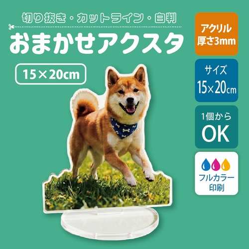 【片面印刷】フリーカットアクリルスタンド(確認メール作業なし)【15×20cm】アクスタ［12652］