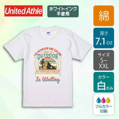 【綿 7.1oz】オーセンティック スーパーヘヴィーウェイト Tシャツ　ホワイト ｜4252-01｜United Athle  [12238]