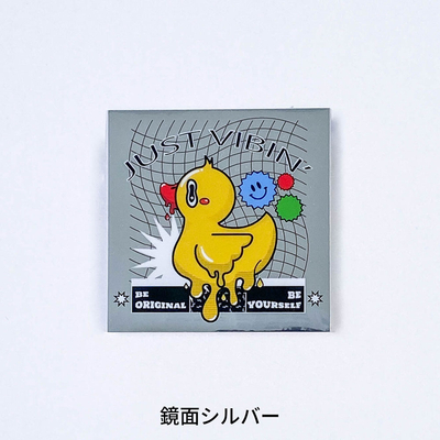 鏡面シルバーステッカー 【正方形】 80×80mm［10042］ | オリジナル