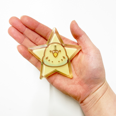 1個から】ライティングバッジ 星型 7.7×7.4cm /UV印刷【白版あり