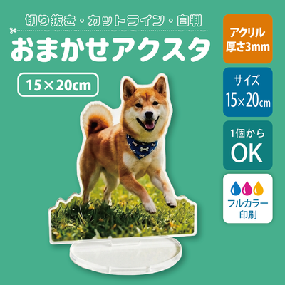 【片面印刷】フリーカットアクリルスタンド(確認メール作業なし)【15×20cm】アクスタ［12652］