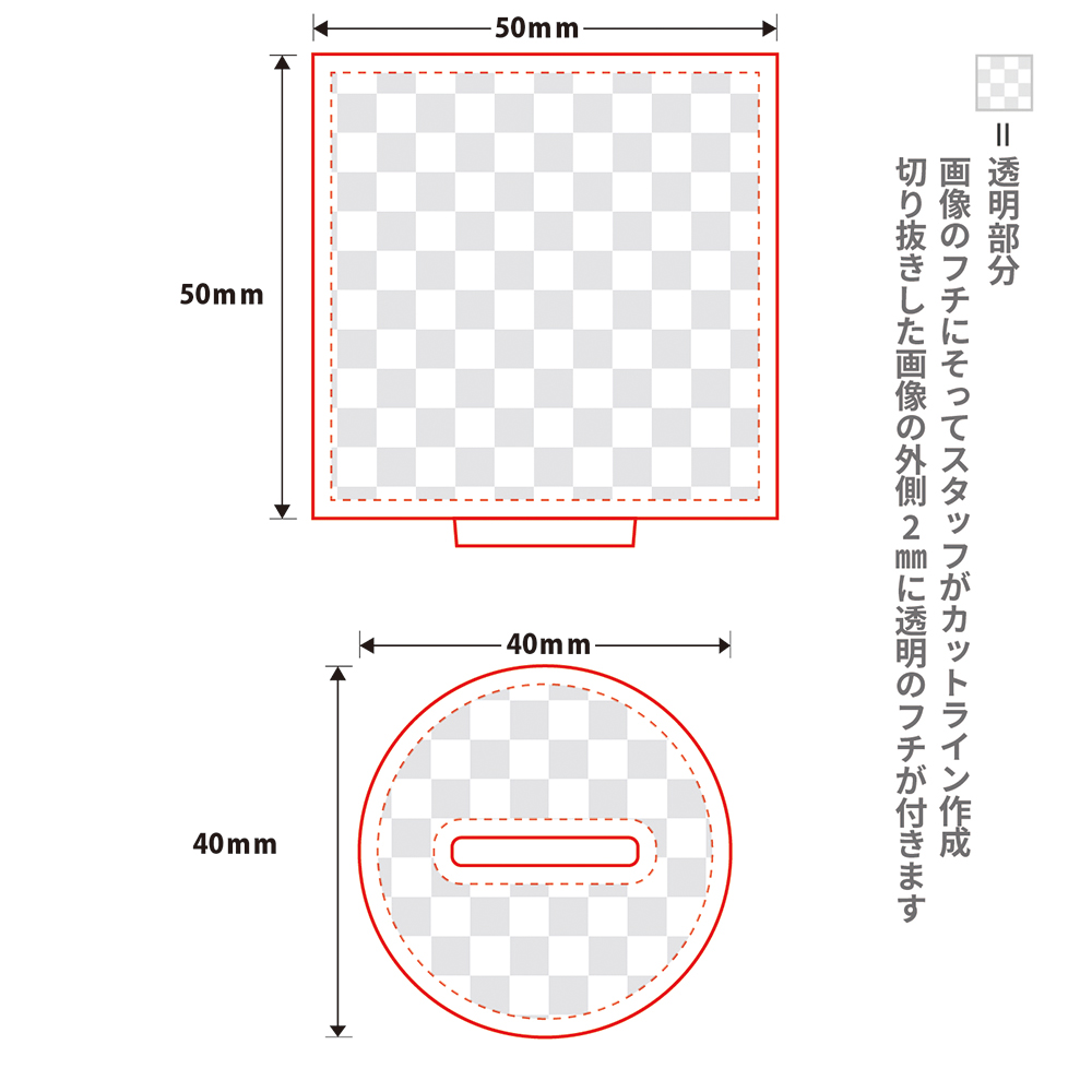 50×50mmのサイズ画像